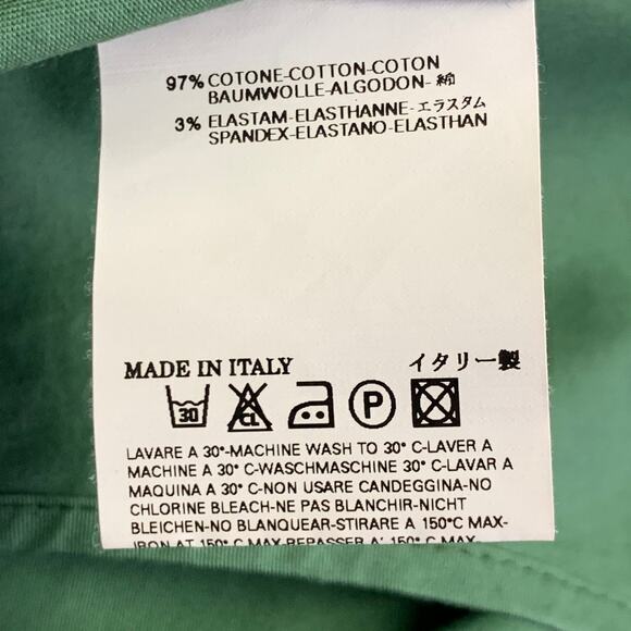 DSQUARED2 Size M Green Cotton Blend Spread Collar Long Sleeve Shirt - Picture 8 of 9